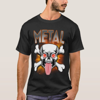 Camiseta METAL! Calavera y huesos cruzados, lengua atascad