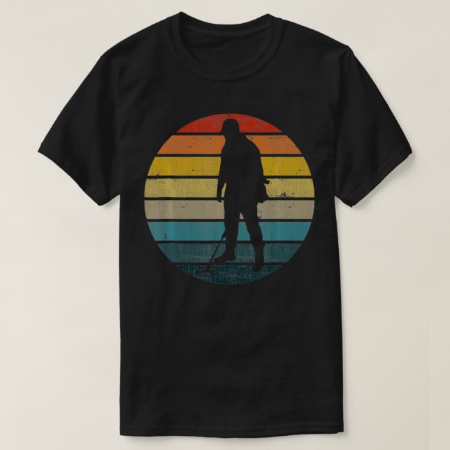 Camiseta Metal detector Silhouette On A Distressed Retro Su (Diseño del anverso)