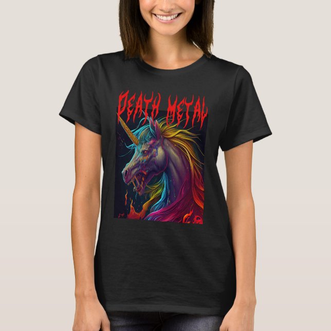 Camiseta Metal Festival Puking Unicorn Death Metal Unicorn  (Anverso)