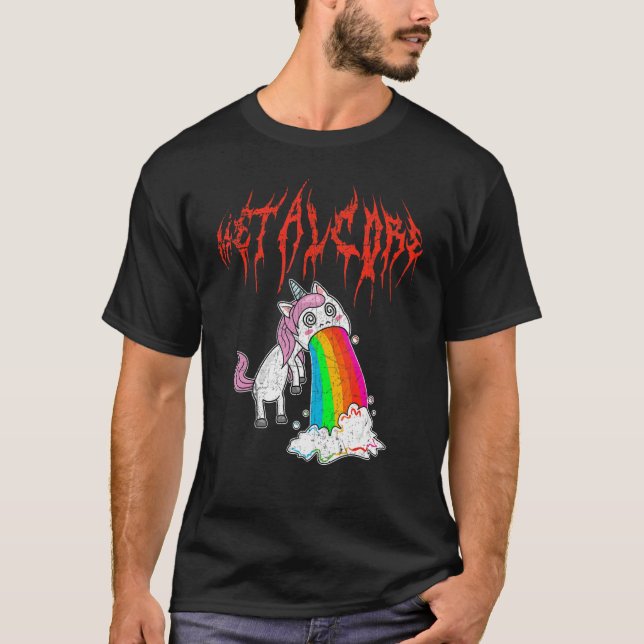 Camiseta Metal Festival Puking Unicorn Death Metal Unicorn (Anverso)