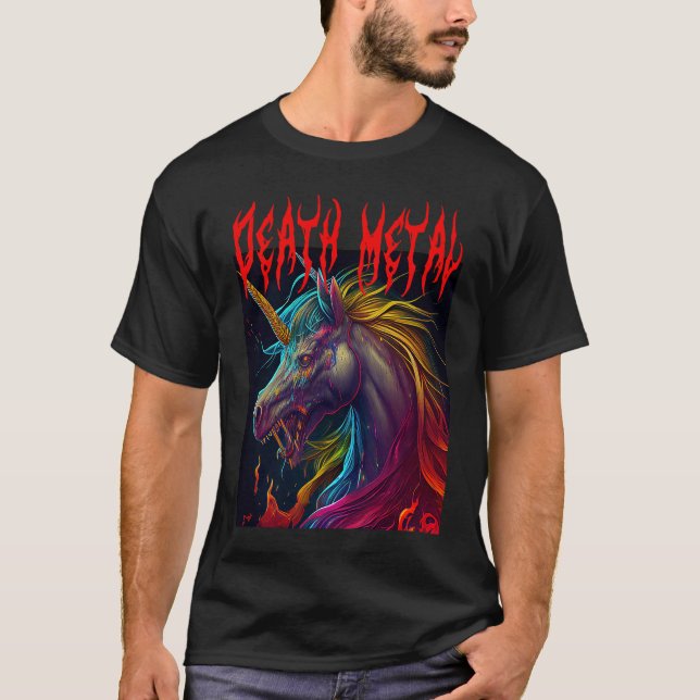 Camiseta Metal Festival Puking Unicorn Death Metal Unicorn  (Anverso)