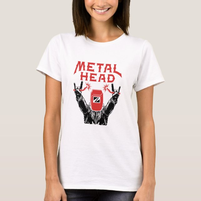 Camiseta Metal Head Funny Welder Welding Helmet (Anverso)
