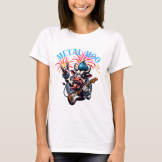 Camiseta     Metal Moo-d – Rockin' Cow with a Guitar