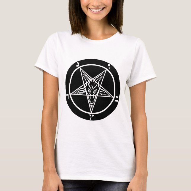 Camiseta ¡metal negro, baphomet, señor de la oscuridad! (Anverso)