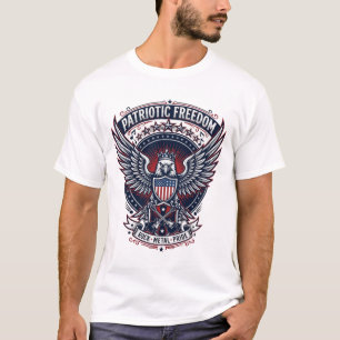Camiseta Metal Patriótico Alas Patriota Música Rock Metal P