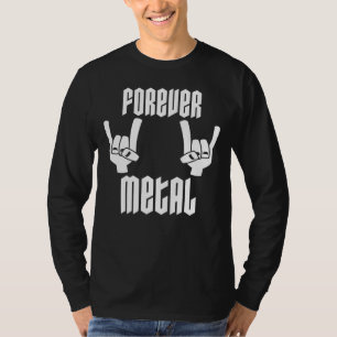Camiseta Metal por Siempre Cuernos de Diablo Gesto con la M