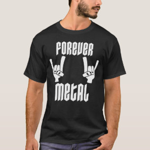 Camiseta Metal por Siempre Cuernos de Diablo Gesto con la M
