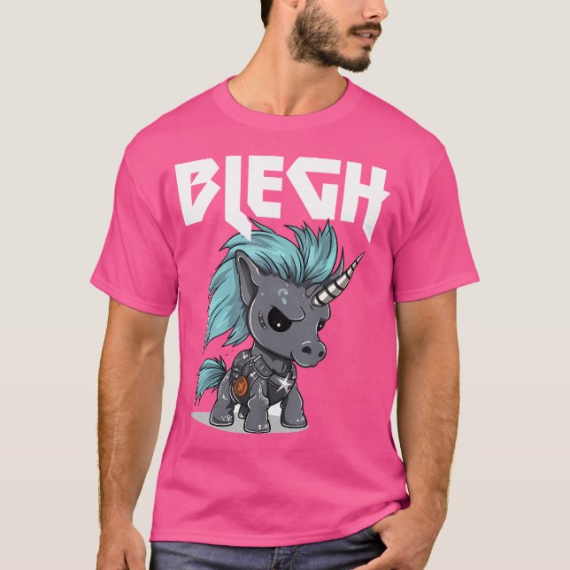 Camiseta Metalcore Metalizado fuerte de Blegh Unicorn (Anverso)