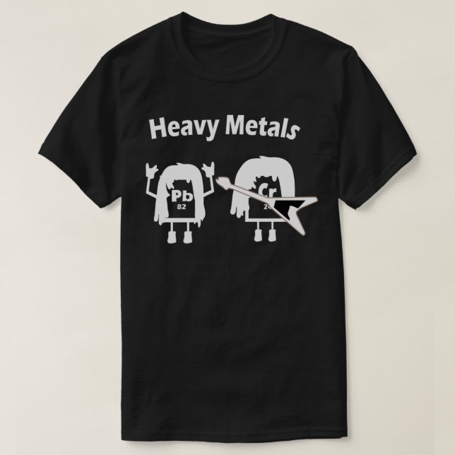 Camiseta Metales pesados Química Tabla periódica Rollo de r (Diseño del anverso)