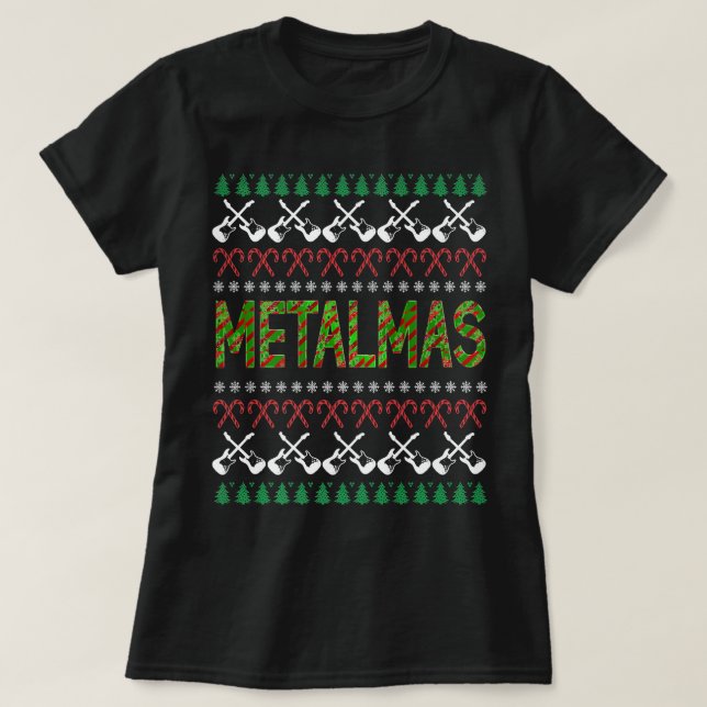 Camiseta Metalhead Metalmas Navidades de la música Metaliza (Diseño del anverso)