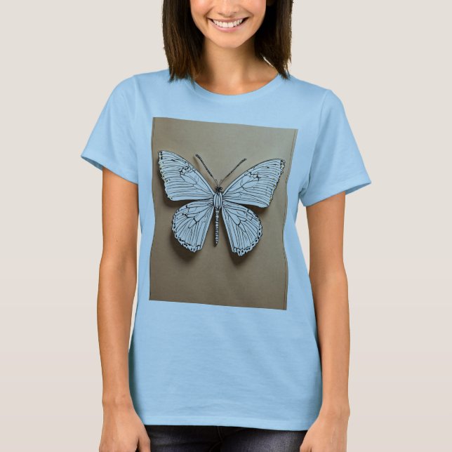 Camiseta Metálica Elegancia De Mariposa. (Anverso)