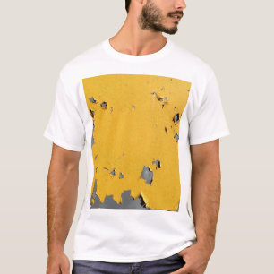 Camiseta Metalizado amarillo roto: textura sucia.