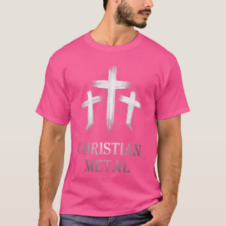 Camiseta Metalizado blanco cristiano Metalizado Jesús Metal