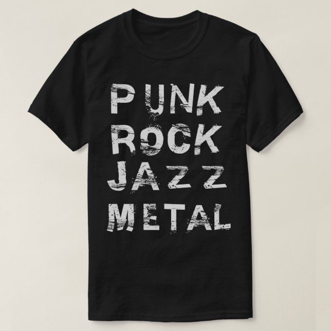Camiseta metalizado de rock de punk (Diseño del anverso)