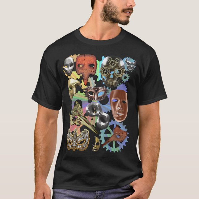 Camiseta metalizado máscaras de jabalí doradas (Anverso)