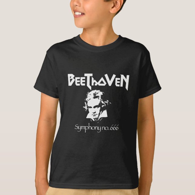 Camiseta metalizado negra de Beethoven (Anverso)