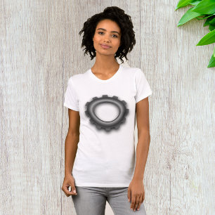 Camiseta metalizado para mujeres de los engranajes