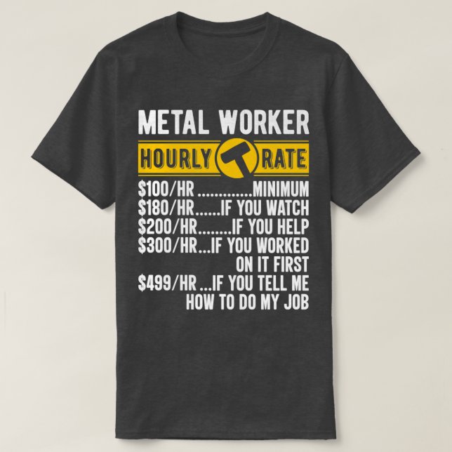 Camiseta Metalizado trabajador califica por hora la hoja gr (Diseño del anverso)