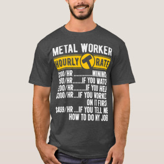 Camiseta Metalizado trabajador califica por hora la hoja gr