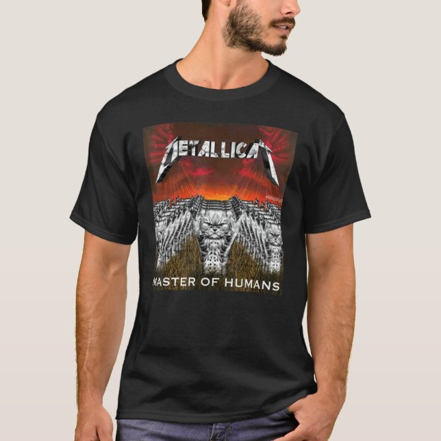 Camiseta metallicat metallicat gato divertido (Anverso)