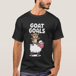 Camiseta Metas de Cabra Divertida Cabra y Oveja Dibujos Ani