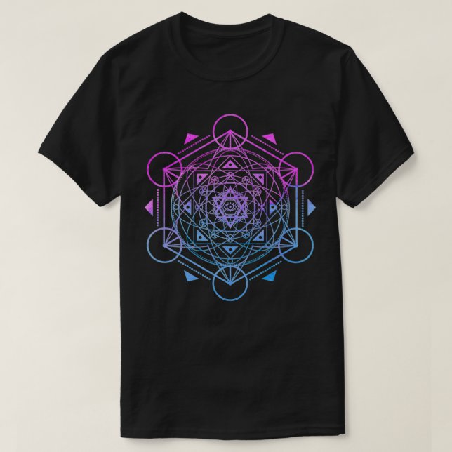 Camiseta Metatrón Cubo Geometría Sagrada Yoga Espiritual  (Diseño del anverso)