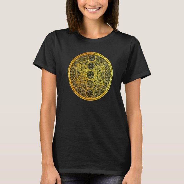 Camiseta Metatrón Cubo Sólidos Platónicos Sólidos Geometría (Anverso)