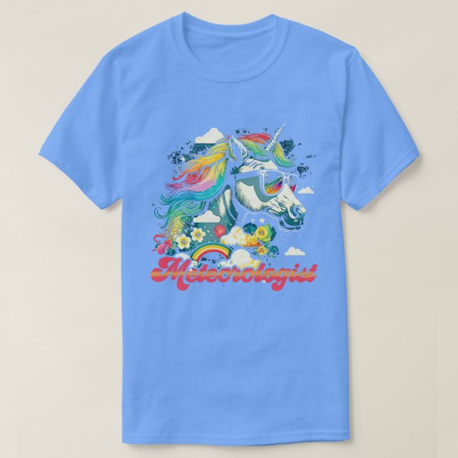 Camiseta Meteorólogo de Rainbow Unicorn (Diseño del anverso)