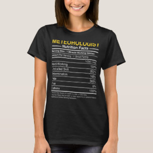 Camiseta Meteorólogo Nutrición Hechos Funny Meteorología St
