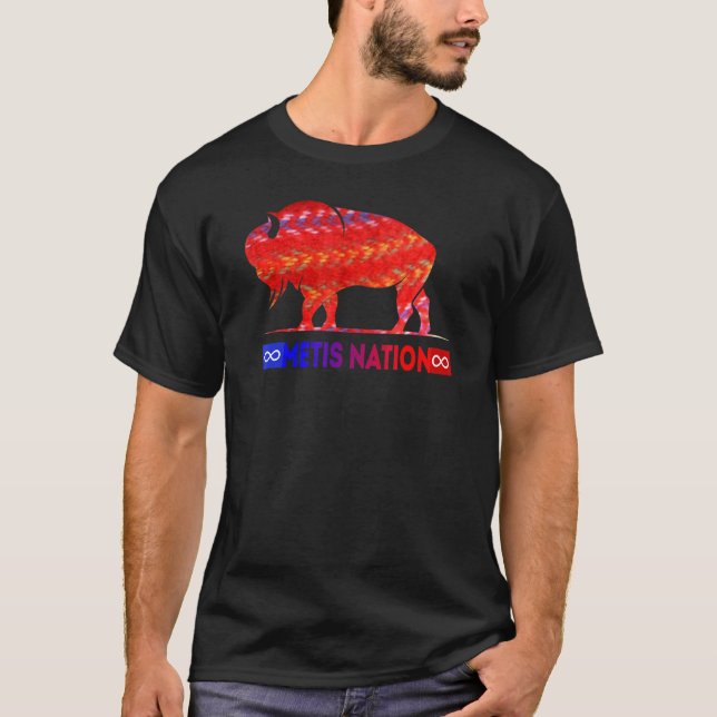 Camiseta Metis Flag Metis Nation Buffalo Metis Sash  Tee (Anverso)