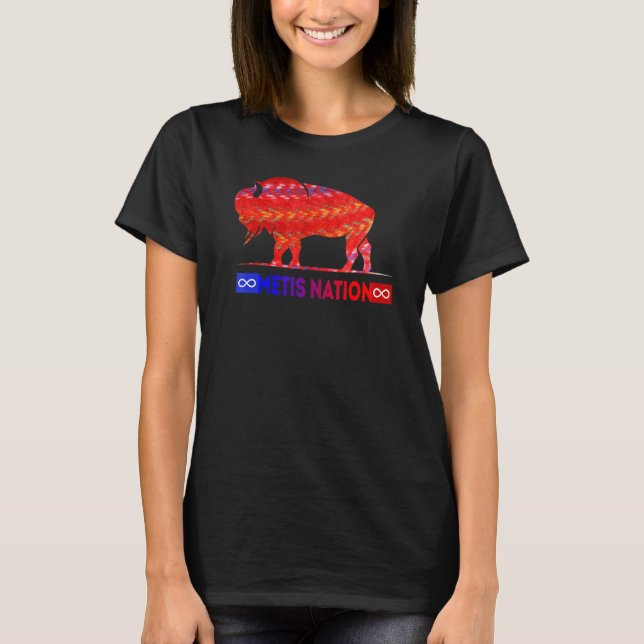 Camiseta Metis Flag Metis Nation Buffalo Metis Sash  Tee (Anverso)