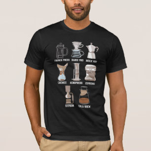 Camiseta Método Coffee Brew Caffeine Espresso Latte