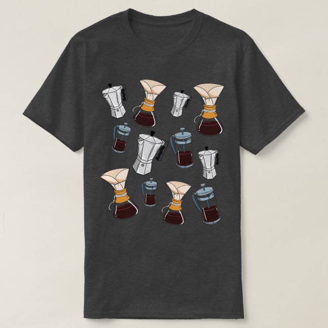 Camiseta Métodos de elaboración de café clásicos TShirt (Diseño del anverso)