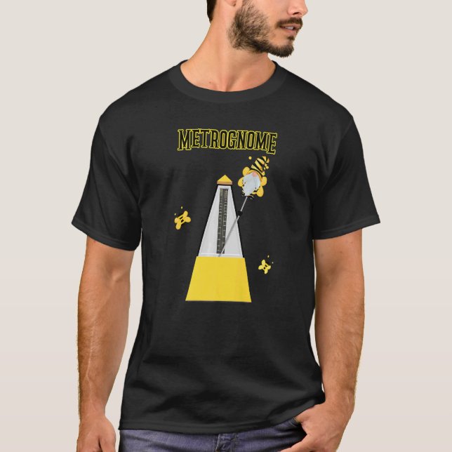 Camiseta Metrognome Bee Gnome Pun Para Los Músicos Acerca D (Anverso)