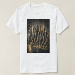 Camiseta Metrópolis Dorada | 3D Micro Mosaico de Horizonte