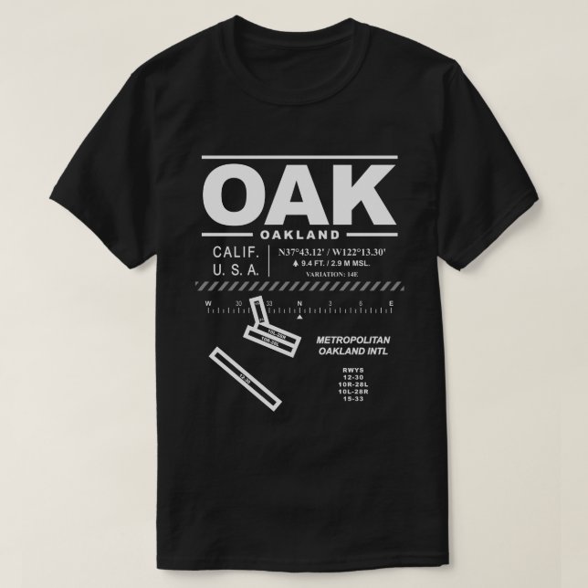 Camiseta Metropolitan Oakland International Airport OAK T-S (Diseño del anverso)