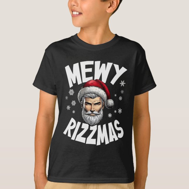Camiseta Mewe Rizzmas Niños adolescentes divertidos Feliz N (Anverso)