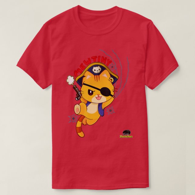 Camiseta Mewtiny Un motín de gato pirata (Diseño del anverso)