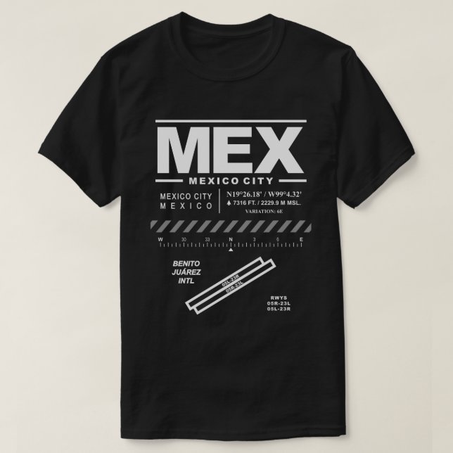 Camiseta MEX T-Shirt, Aeropuerto Internacional de la Ciudad (Diseño del anverso)