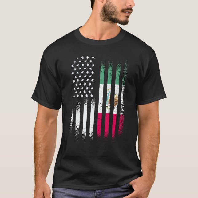Camiseta Mexican American Patriot Grown Country USA Flags S (Anverso)