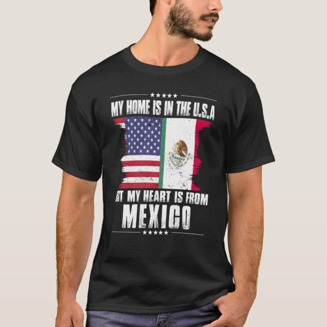 Camiseta Mexican American Patriot Grown Proud Home Heart US (Anverso)