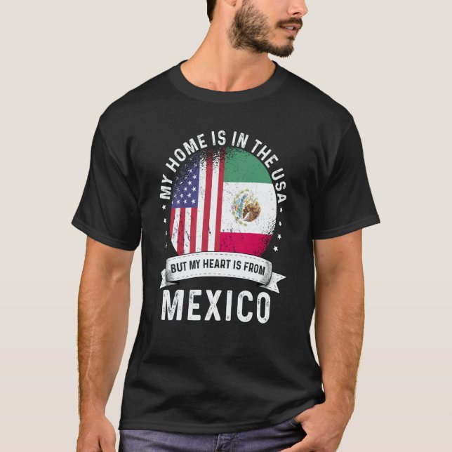 Camiseta Mexican American Patriot Grown Proud Home USA Flag (Anverso)