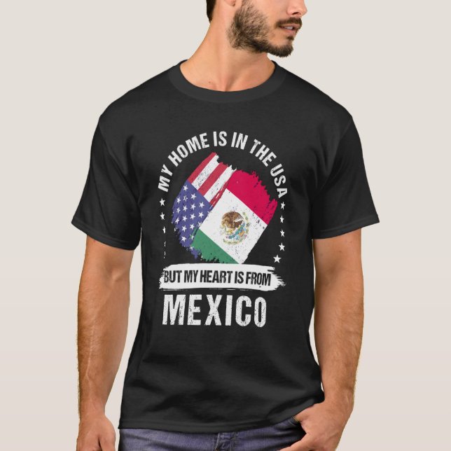 Camiseta Mexican American Patriot Grown Proud My Heart is f (Anverso)