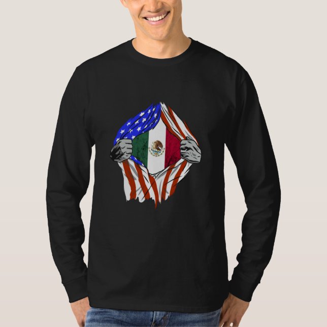 Camiseta Mexican American USA Flag Mexico Mexican Pride Mex (Anverso)