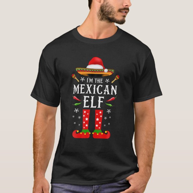 Camiseta Mexican Christmas Elf Feliz Navidad Family Matchin (Anverso)