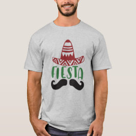 Camiseta Mexican Fiesta Mustache-Sombrero Design