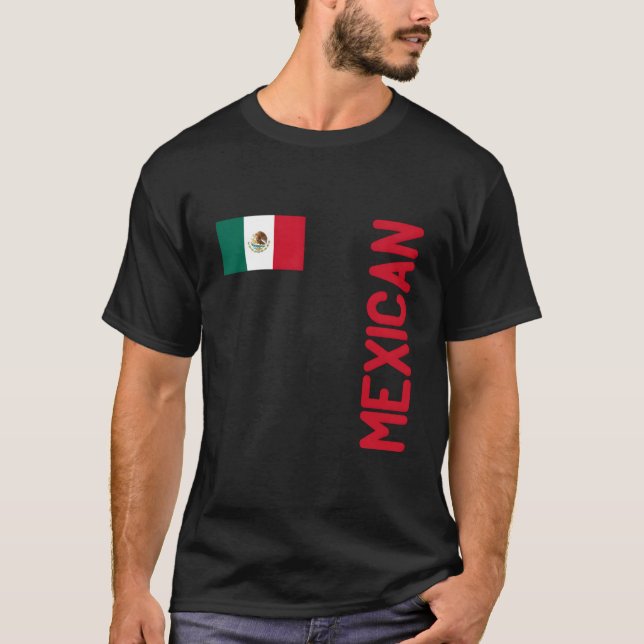 Camiseta Mexican Flag And Mexico Roots (Anverso)