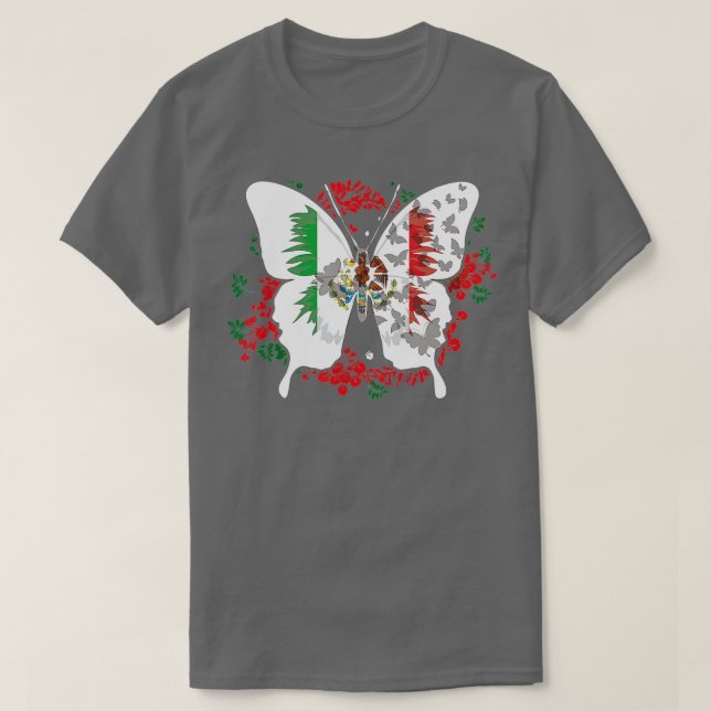 Camiseta Mexican Flag Butterfly Mexicans  (Diseño del anverso)