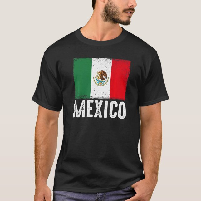 Camiseta Mexican Flag Vintage Patriotic Football Nostalgic  (Anverso)