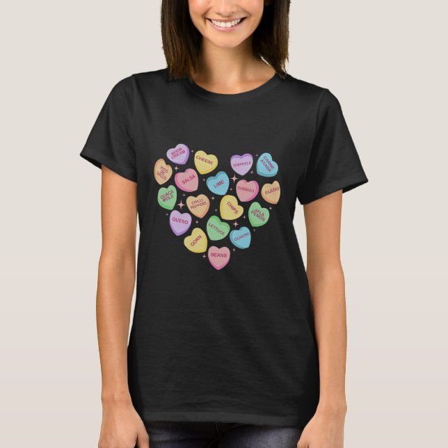 Camiseta Mexican Food Heart Conversation Nachos Tacos Valen (Anverso)